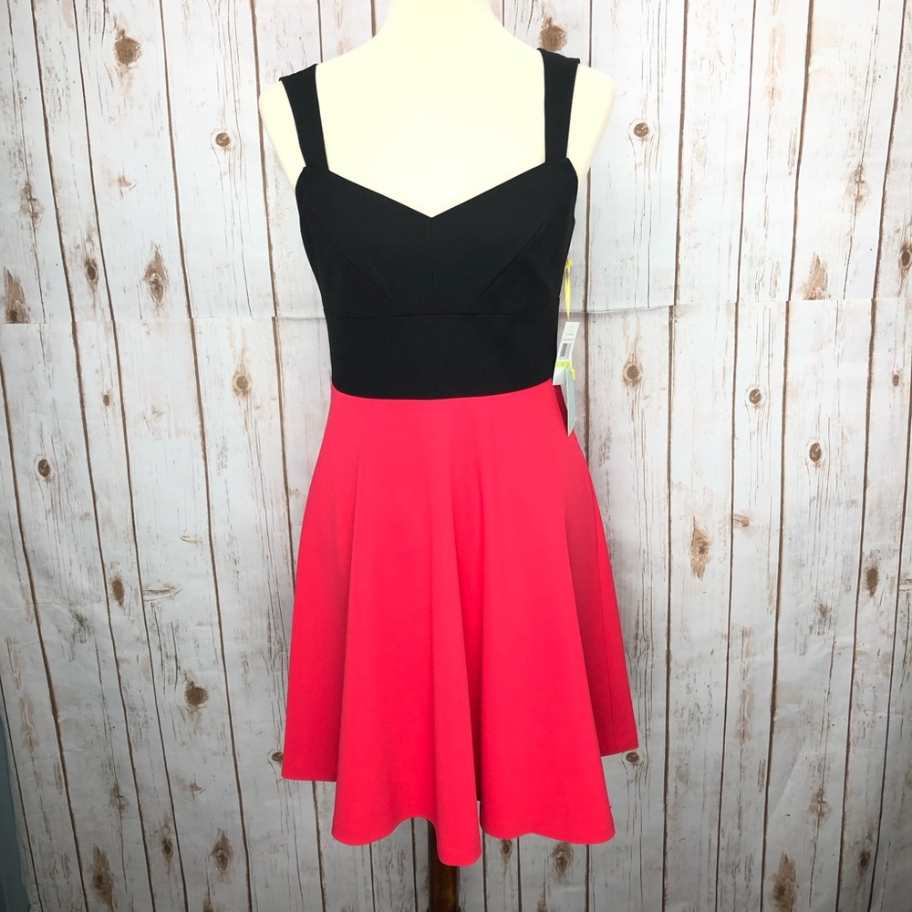 CeCe Cynthia Steffe Pink Black Scuba Dress